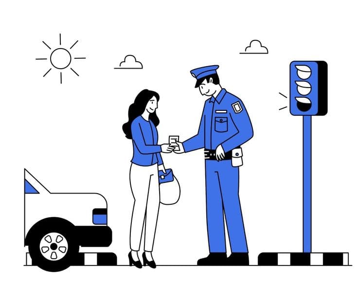 Officers carrying out ticket